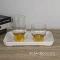 handgeblasenes Kristall -Cocktail -Whiskyglas Set